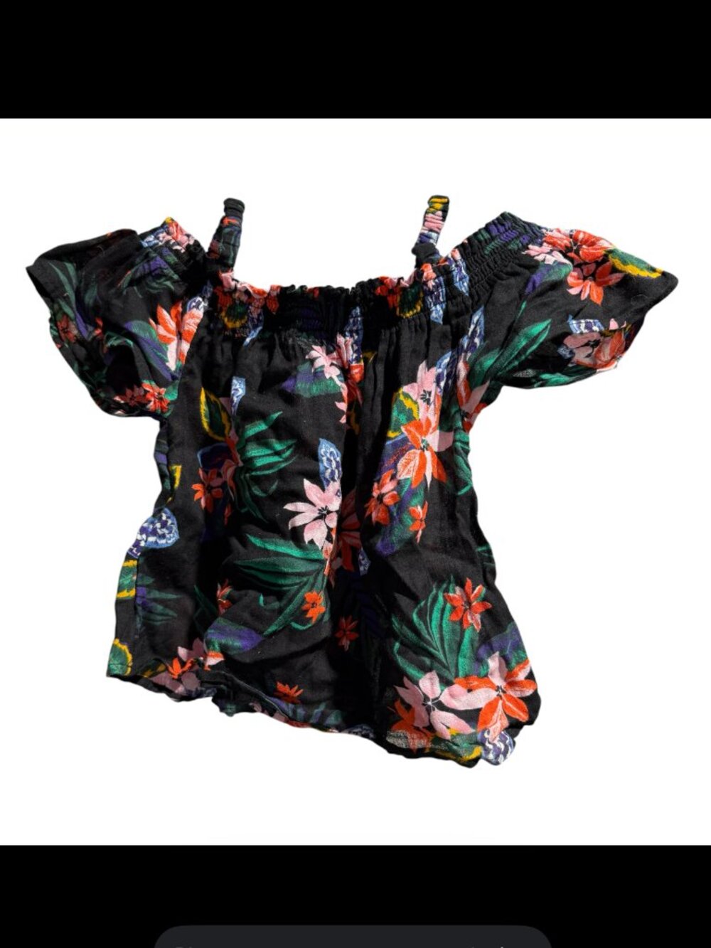 Old Navy Girl's Toddler Size 4T Floral Smocked Off-Shoulder Top